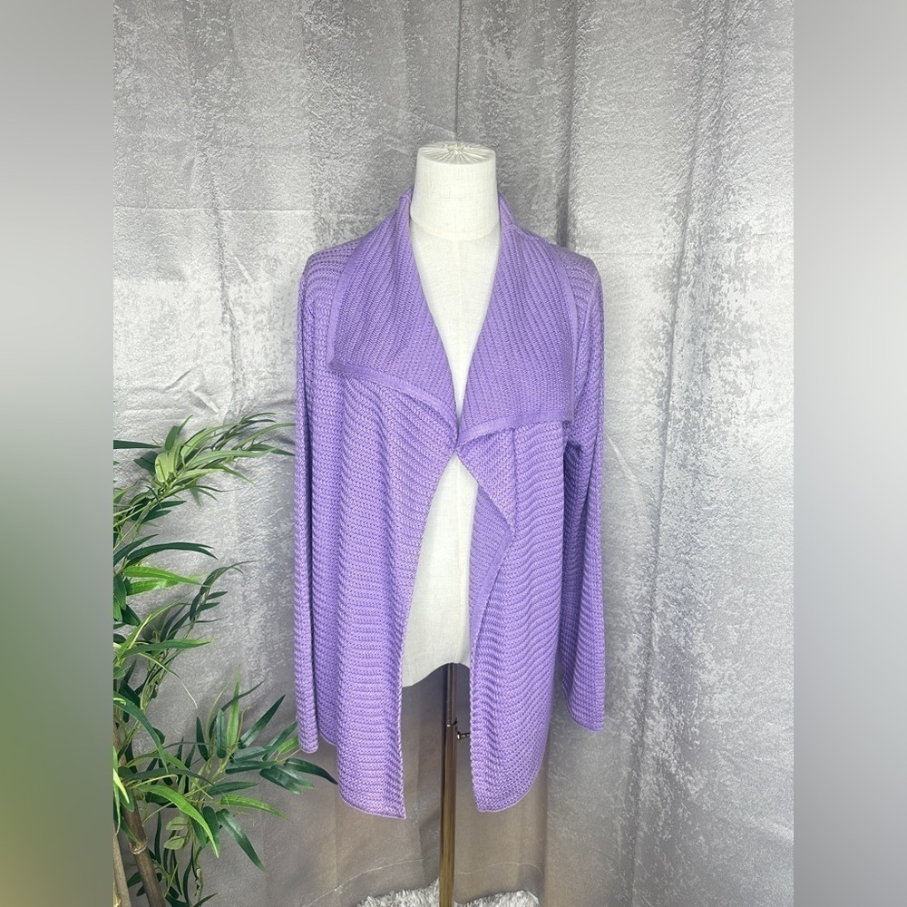 Eileen Fisher Women’s Purple 100% Silk Shawl Cardigan Sweater Sz M